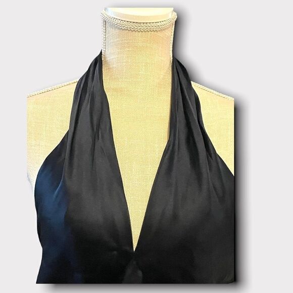 soleil de mer | EUC navy silk halter size 10 - Picture 2 of 6